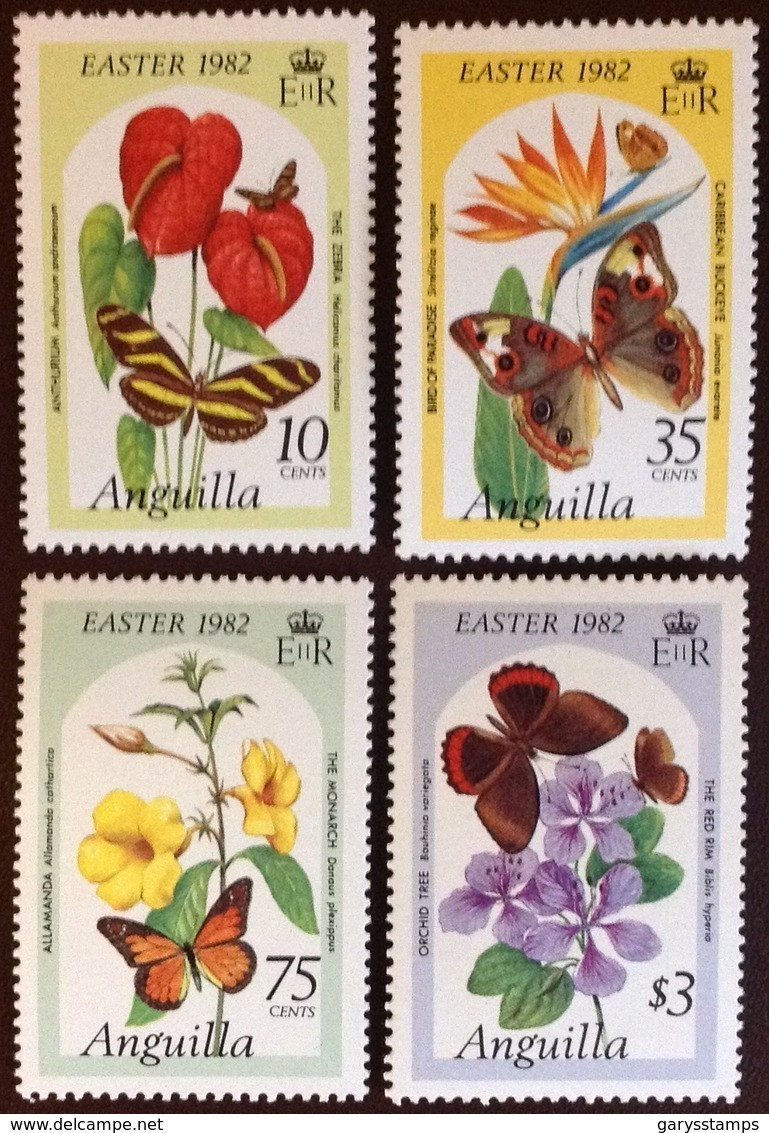 Anguilla 1982 Easter Butterflies & Flowers MNH - Papillons