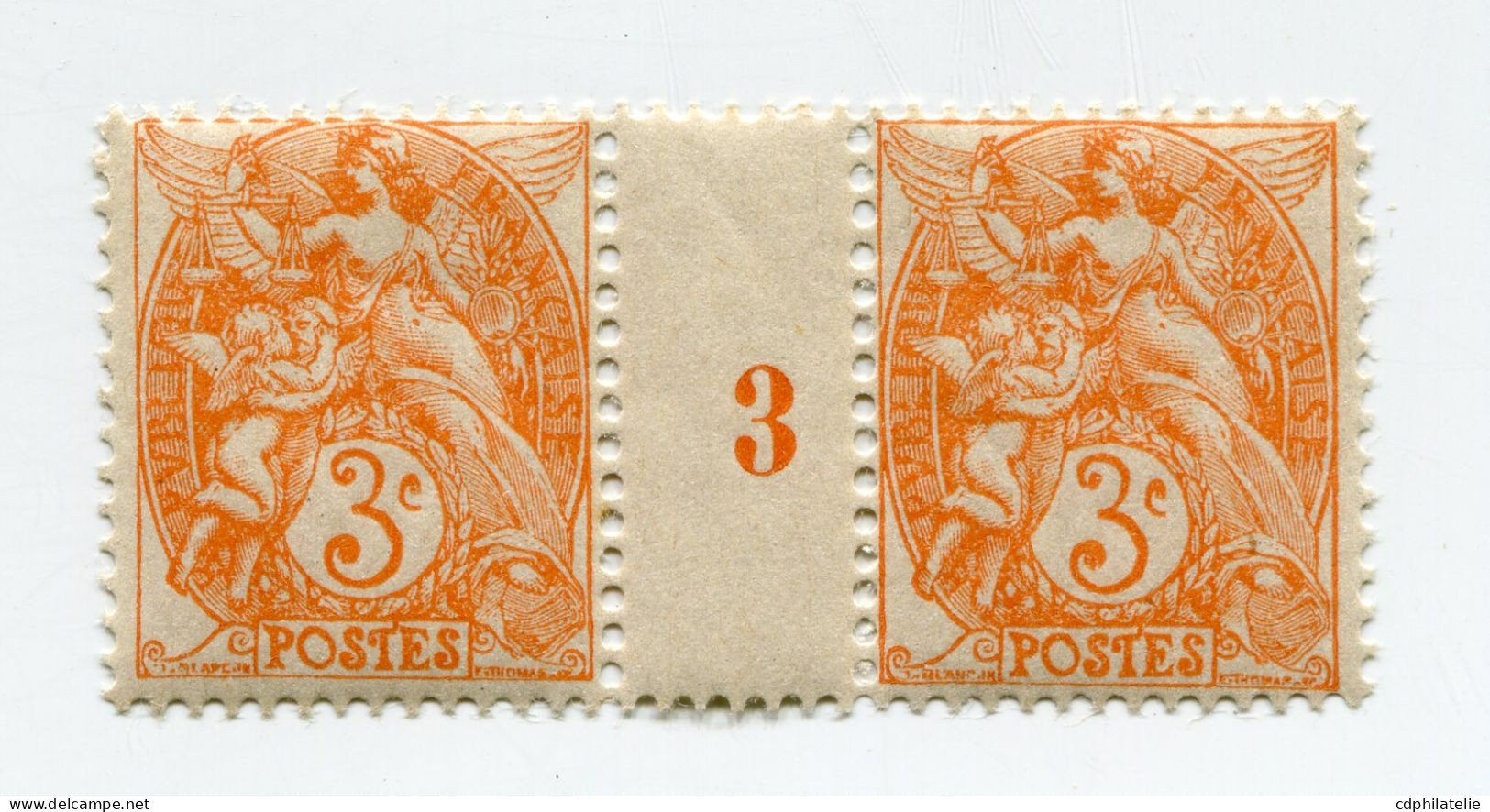 FRANCE N°109  ** TYPE BLANC IB EN PAIRE AVEC MILLESIME 3 ( 1923 ) - Millesimi