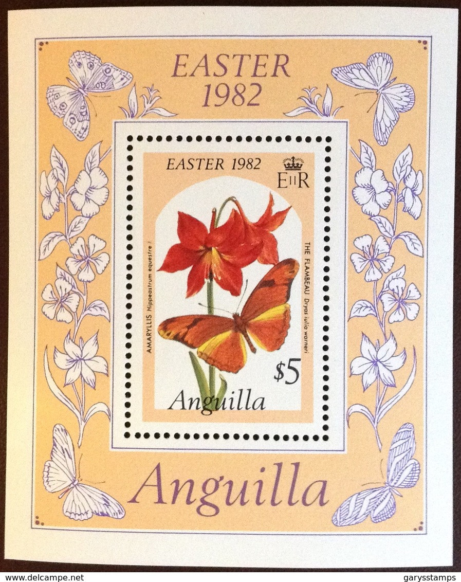 Anguilla 1982 Easter Butterflies Minisheet MNH - Vlinders