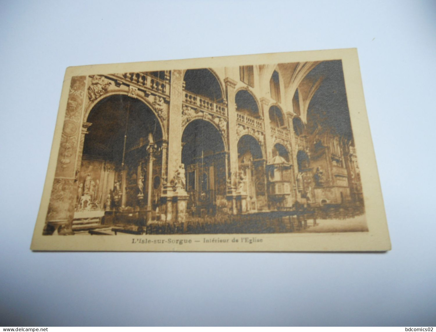 DEP 84 VAUCLUSE CARTE ANCIENNE EN N/BL (marron) DE 1931 L'ISLE SUR SORGUE INTERIEUR DE L'EGLISE EDIT E ALBERT //BE+ - L'Isle Sur Sorgue