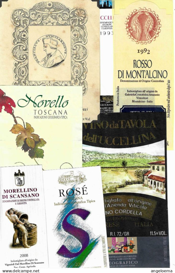 ITALIA ITALY - 15 Etichette Vino Rosso TOSCANA Anni 80-90-2000 Vari Vini Rossi Toscani - Rode Wijn