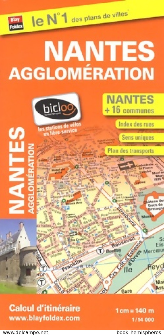 Plan De La Ville De Nantes Et De Son Agglomération (inclus : Fougères Vitré Redon) - Echelle : 1/14 000 A - Jeux De Société