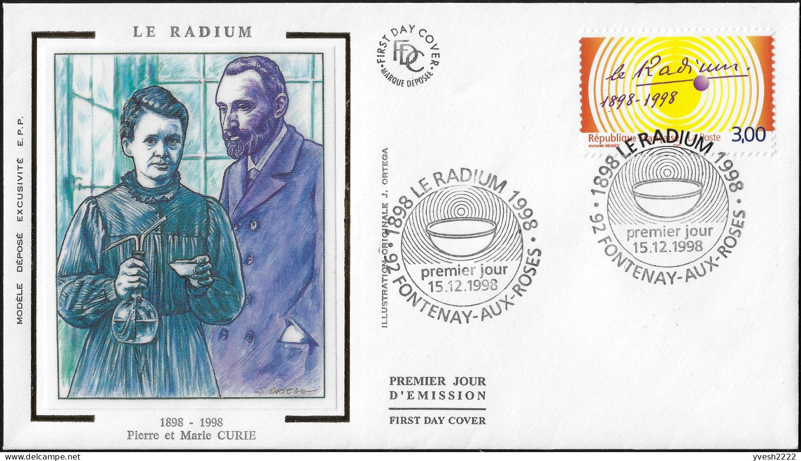 France 1998 Y&T 3210 Feuillet De Luxe Et FDC. Centenaire De La Découverte Du Radium Par Pierre Et Marie Curie - Premio Nobel