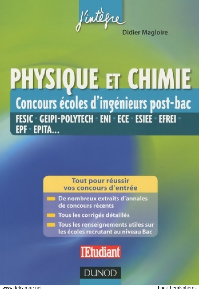 Physique Et Chimie Concours écoles D'ingénieurs Post-bac - Fesic Geipi-polytech Eni Ece Esiee... : Fes - 18 Ans Et Plus