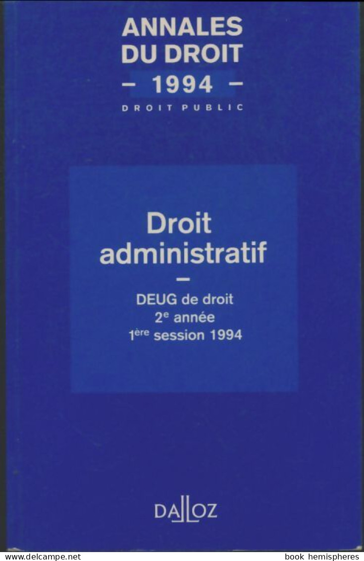 Droit Administratif 1994 (1994) De Collectif - Droit