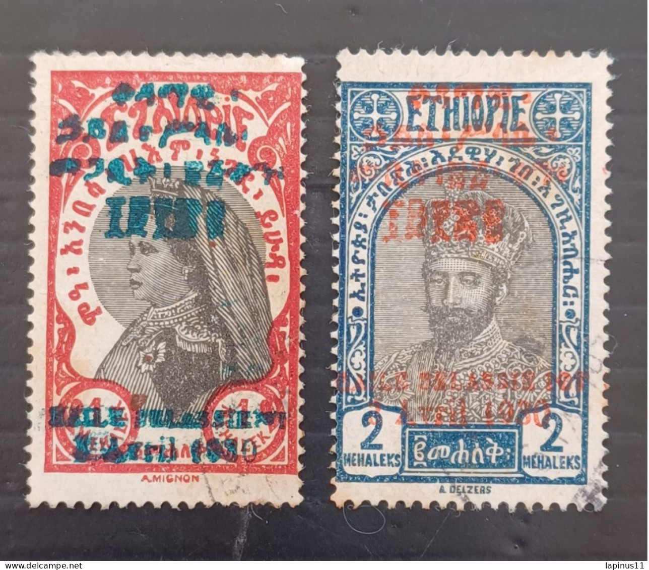 ETIOPIA 1930 RAS TAFARI OVERPRINT YVERT N 174-175B - Etiopía