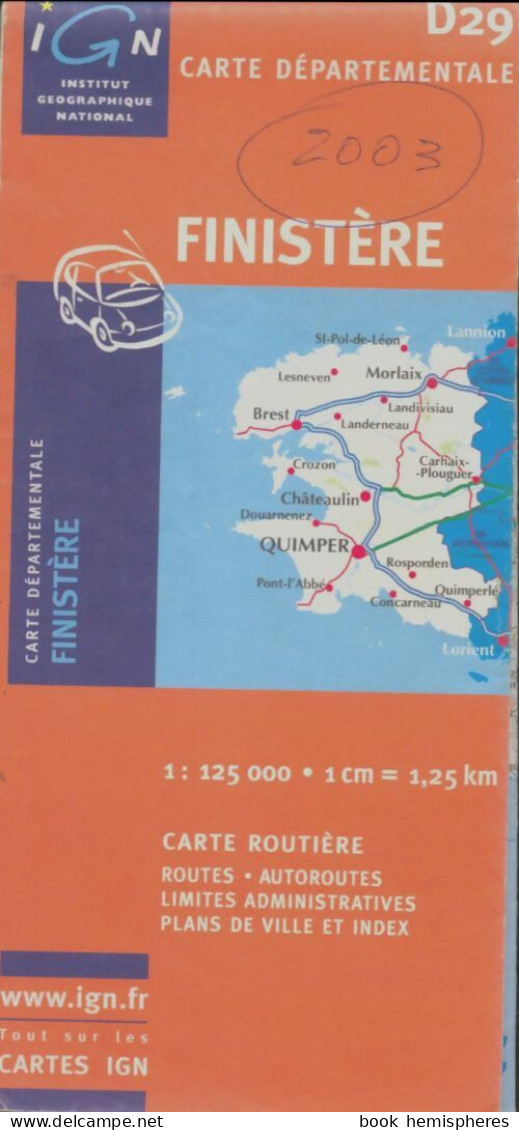 Finistère  (2003) De Collectif - Kaarten & Atlas