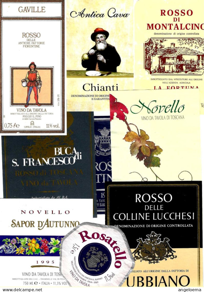 ITALIA ITALY - 15 Etichette Vino Rosso TOSCANA Anni 80-90-2000 Vari Vini Rossi Toscani - Rode Wijn