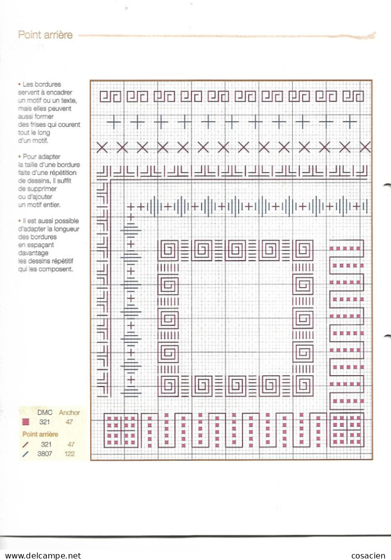 lot de 3 fascicules Point de Croix facile, préléminaire et numéro 1 et 2 de la collection Hachette, broderie