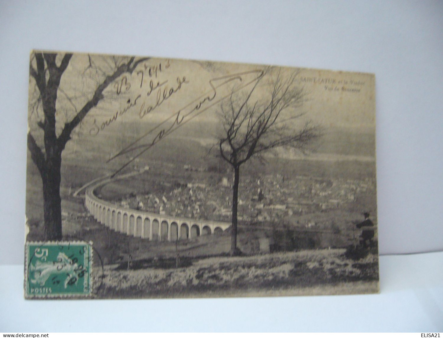 SAINT SATUR  ET LE VIADUC VUE DE SANCERRE   18 CHER  CPA 1913 - Saint-Satur