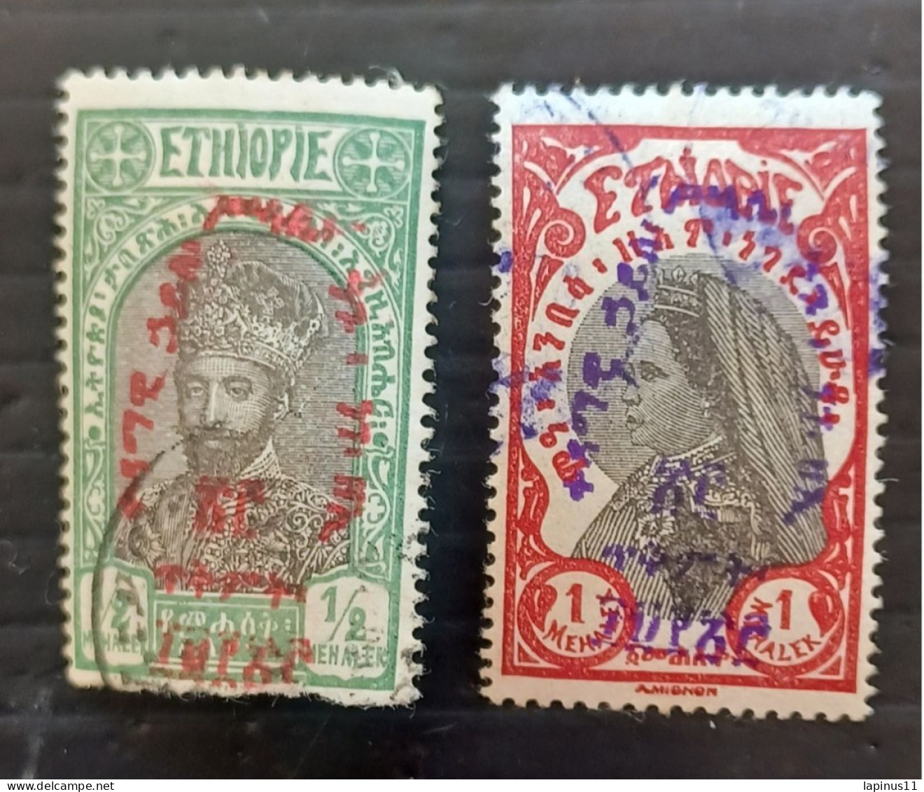 ETIOPIA 1928 INCORONAZIONE DELL IMPERATORE HATE SELASSIE I YVERT N 180C-180D - Ethiopia