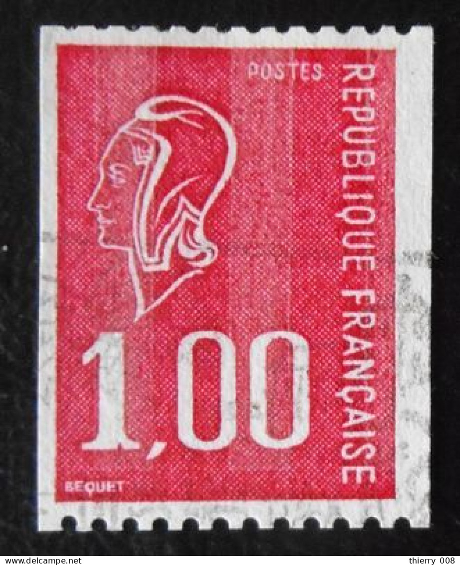 1895 France 1976 Oblitéré Marianne De Béquet 1F Rouge Pour Roulette - Used Stamps