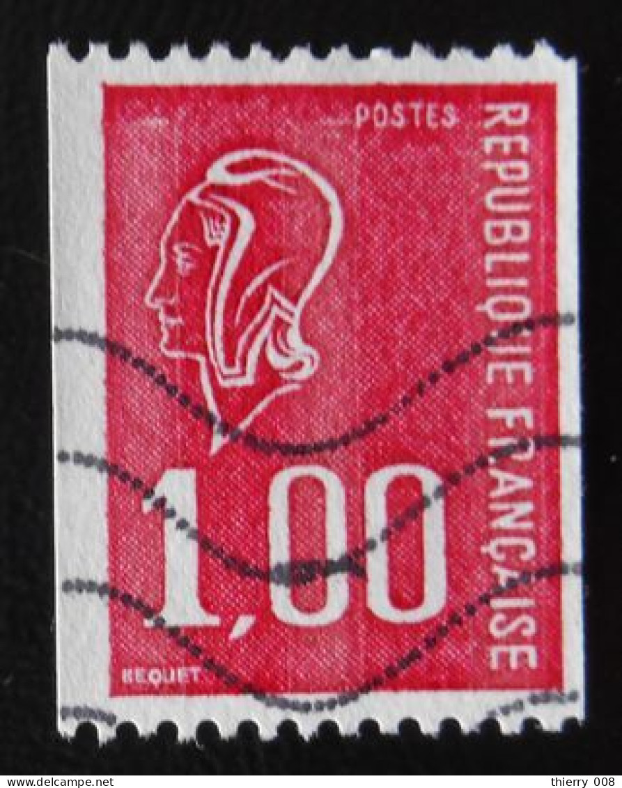 1895 France 1976 Oblitéré Marianne De Béquet 1F Rouge Pour Roulette - Used Stamps