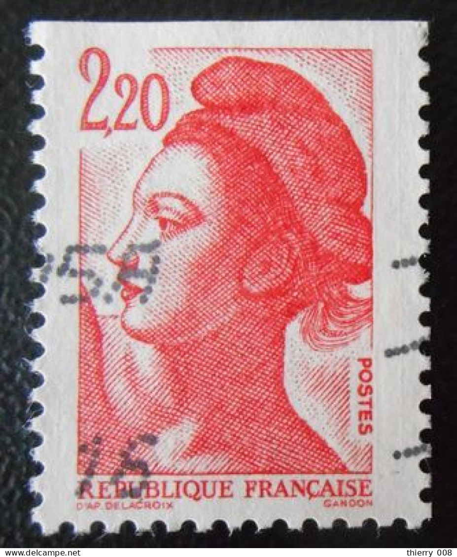 2427 France 1986 République Type Liberté De Gandon 2F20 Rouge Extrait De Carnet De 10 - Used Stamps