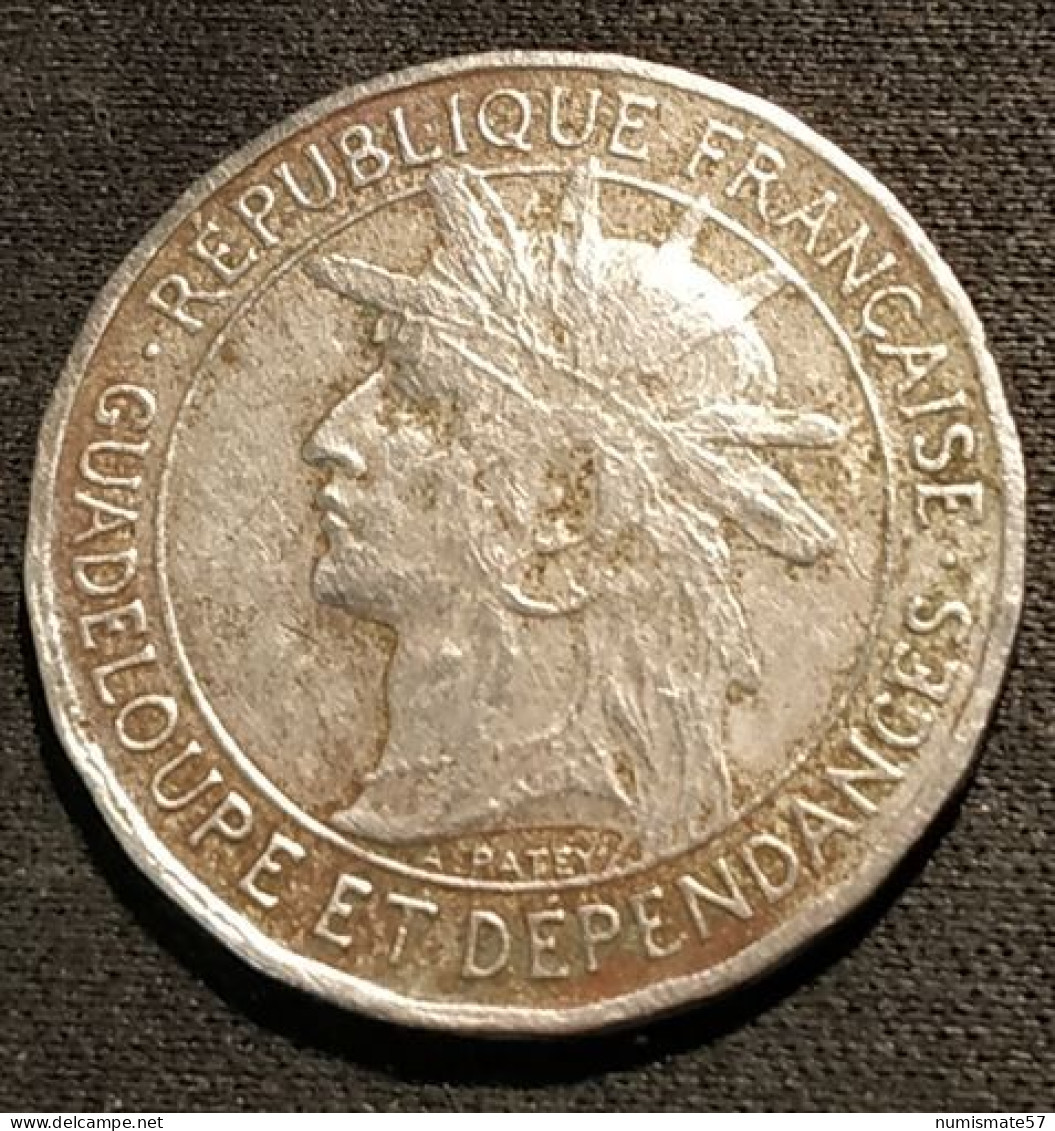 RARE - GUADELOUPE - BON POUR 1 FRANC 1921 - KM 46 - Guadeloupe Und Martinique