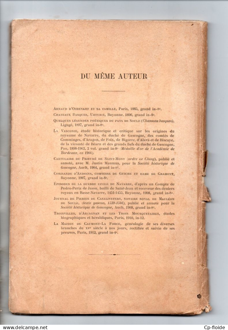 LIVRE . PAYS BASQUE . " L'ÉVÊCHÉ DE BAYONNE ET LES LÉGENDES DE SAINT-LÉON " . JEAN DE JAURGAIN - Réf. N°287L - - Pays Basque