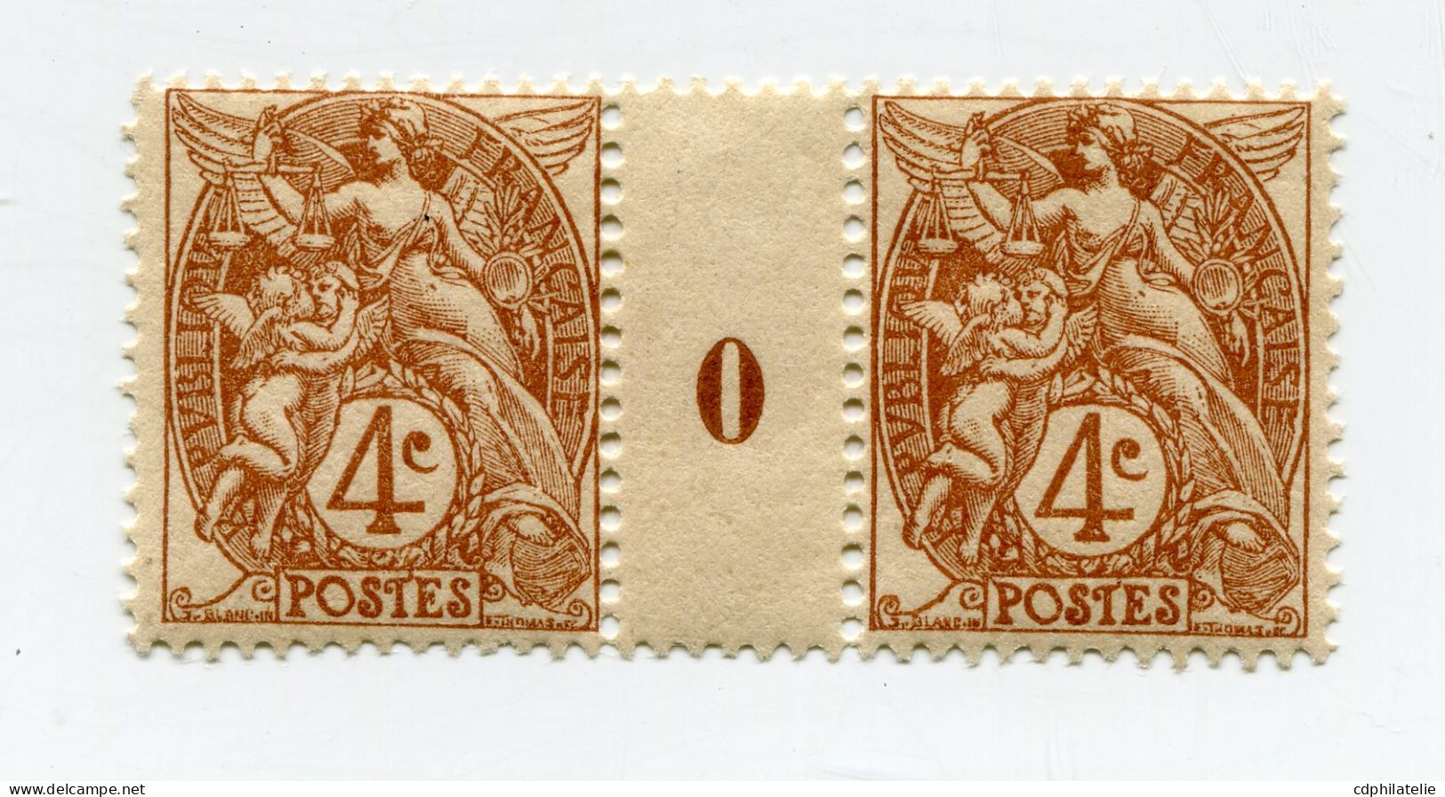 FRANCE N°110 * TYPE BLANC EN PAIRE AVEC MILLESIME 0 ( 1900 ) - Millesimi