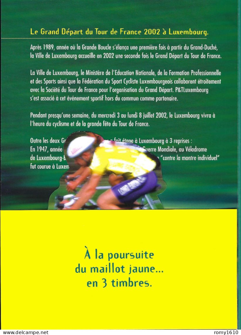 Luxembourg-  A La Poursuite Du Maillot Jaune - 2002 Document "livret" De La Poste Dans Emballage D'origine. 6 Scans. - Wielrennen