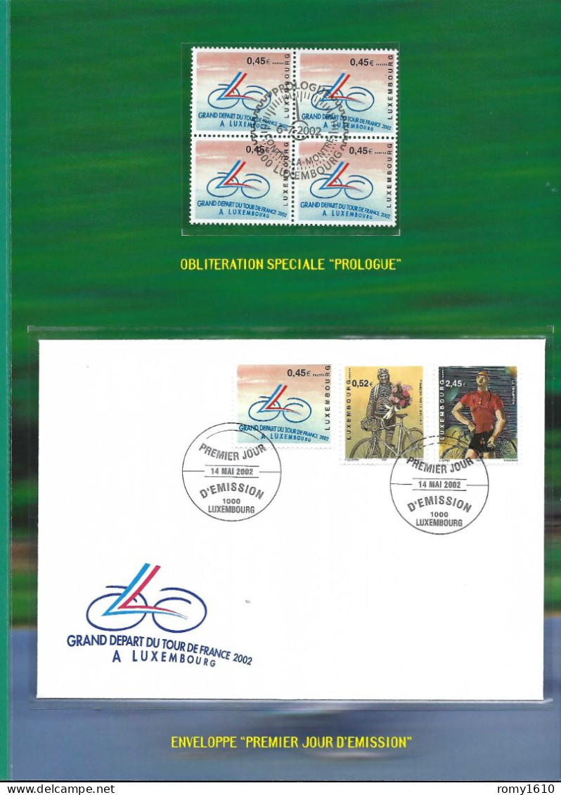 Luxembourg-  A La Poursuite Du Maillot Jaune - 2002 Document "livret" De La Poste Dans Emballage D'origine. 6 Scans. - Cycling