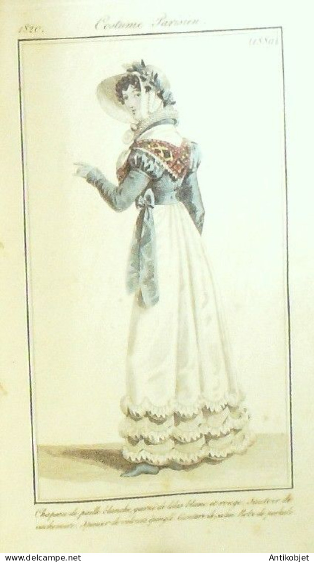 Journal Des Dames & Des Modes 1820 Costume Parisien Année Complète 83 Planches Aquarellées - Etsen