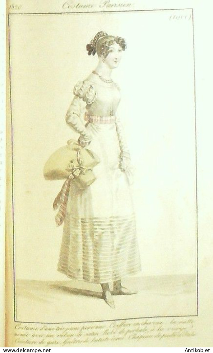 Journal des Dames & des Modes 1820 Costume Parisien Année complète 83 planches aquarellées