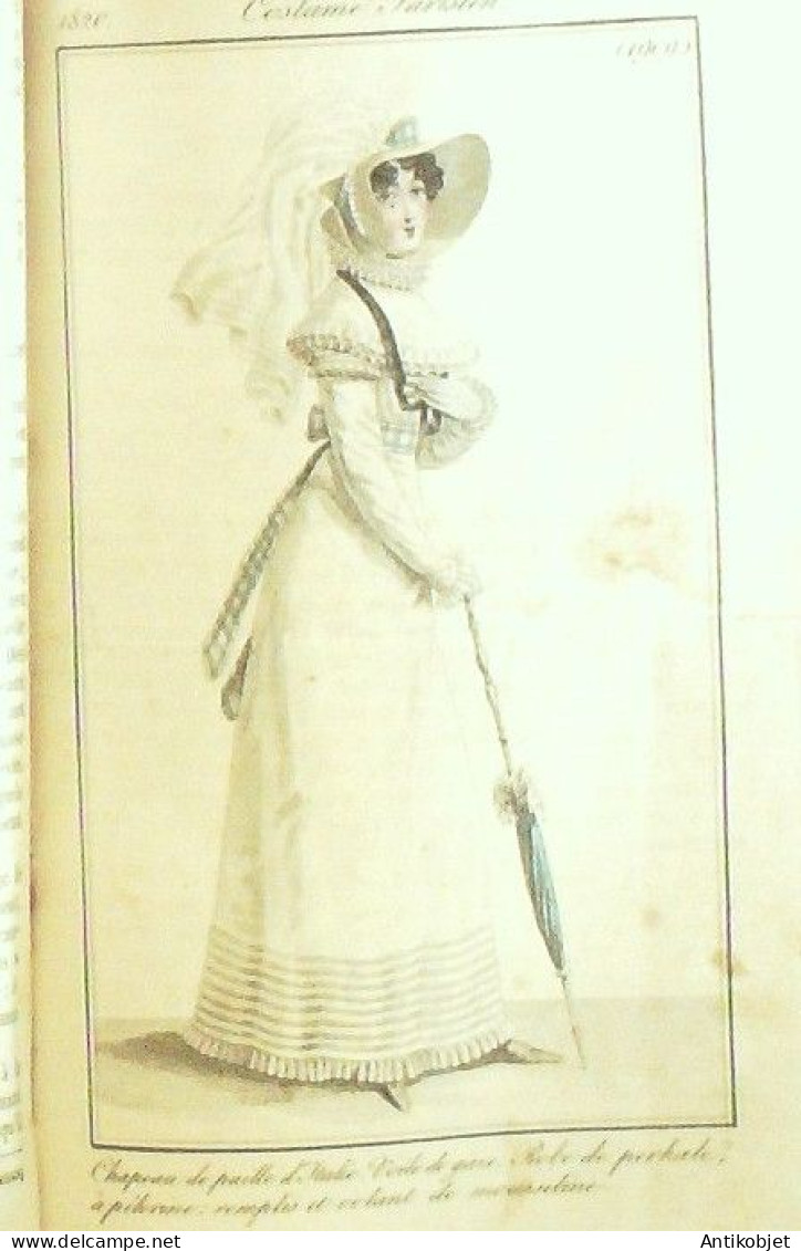 Journal des Dames & des Modes 1820 Costume Parisien Année complète 83 planches aquarellées