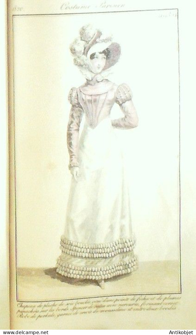 Journal des Dames & des Modes 1820 Costume Parisien Année complète 83 planches aquarellées