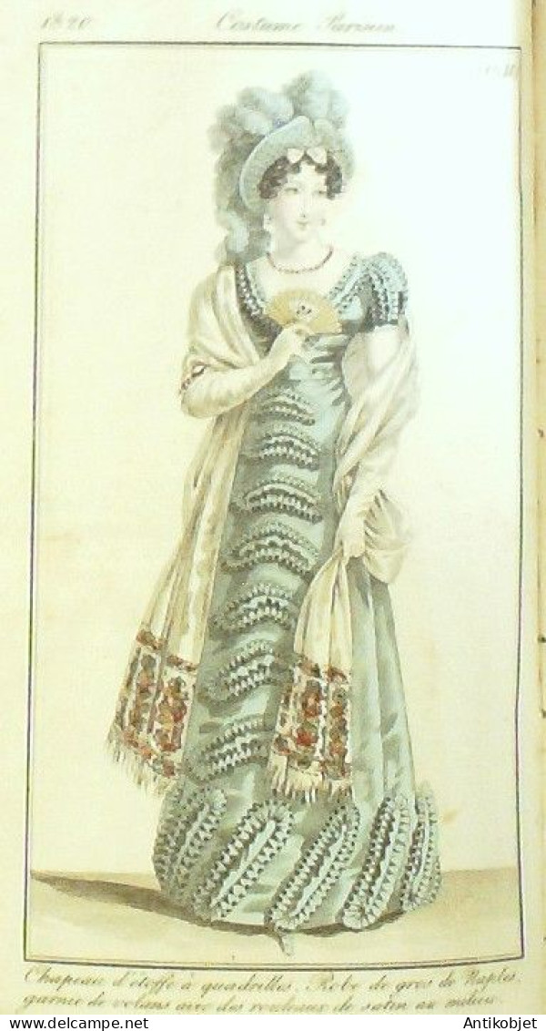 Journal des Dames & des Modes 1820 Costume Parisien Année complète 83 planches aquarellées