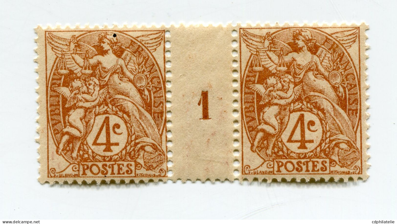 FRANCE N°110 ** TYPE BLANC EN PAIRE AVEC MILLESIME 1 ( 1901 ) - Millesimes