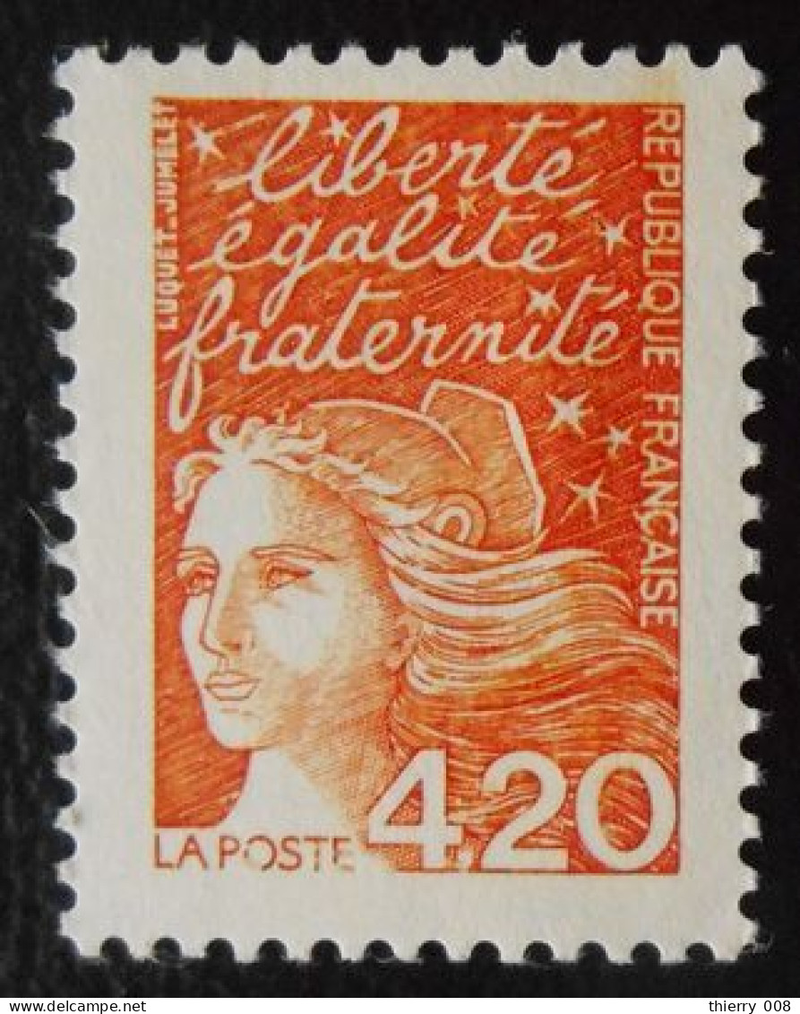 3094 France 1997 Oblitéré Marianne De Luquet 4 F 20 Rose-orangé - Oblitérés