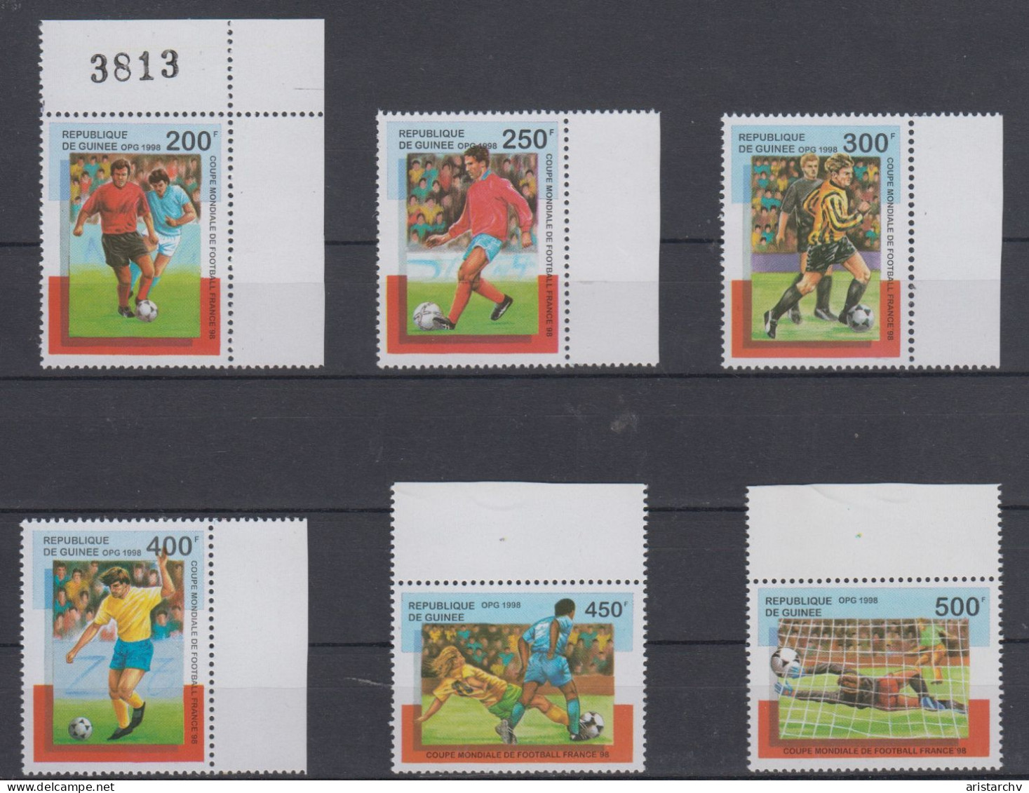 GUINEE 1998 FOOTBALL WORLD CUP S/SHEET AND 6 STAMPS - 1998 – Frankrijk