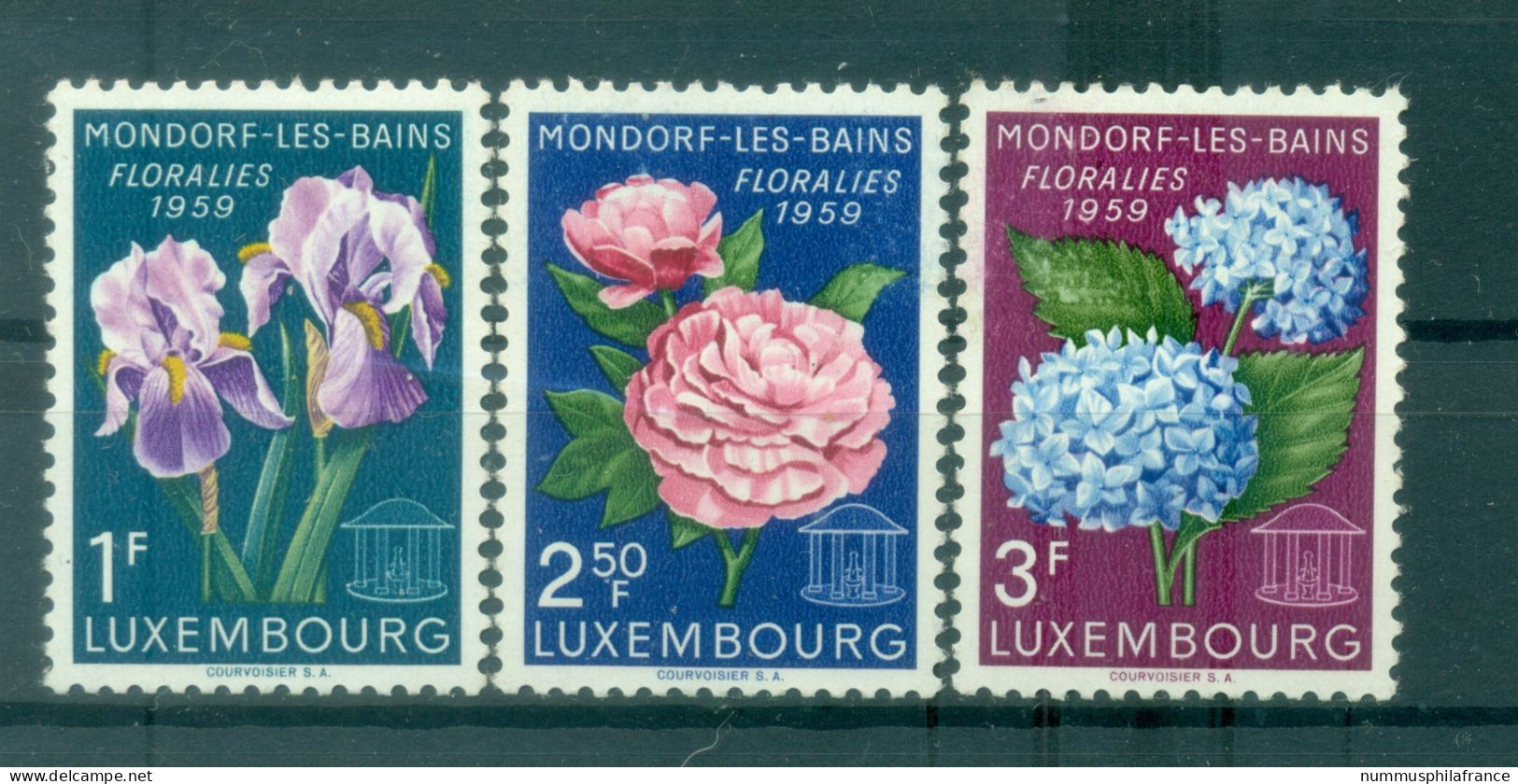 Luxembourg 1959 - Y & T N. 564/66 - Floralies De Mondorf-les-Bains  (Michel N. 606/08) - Nuovi