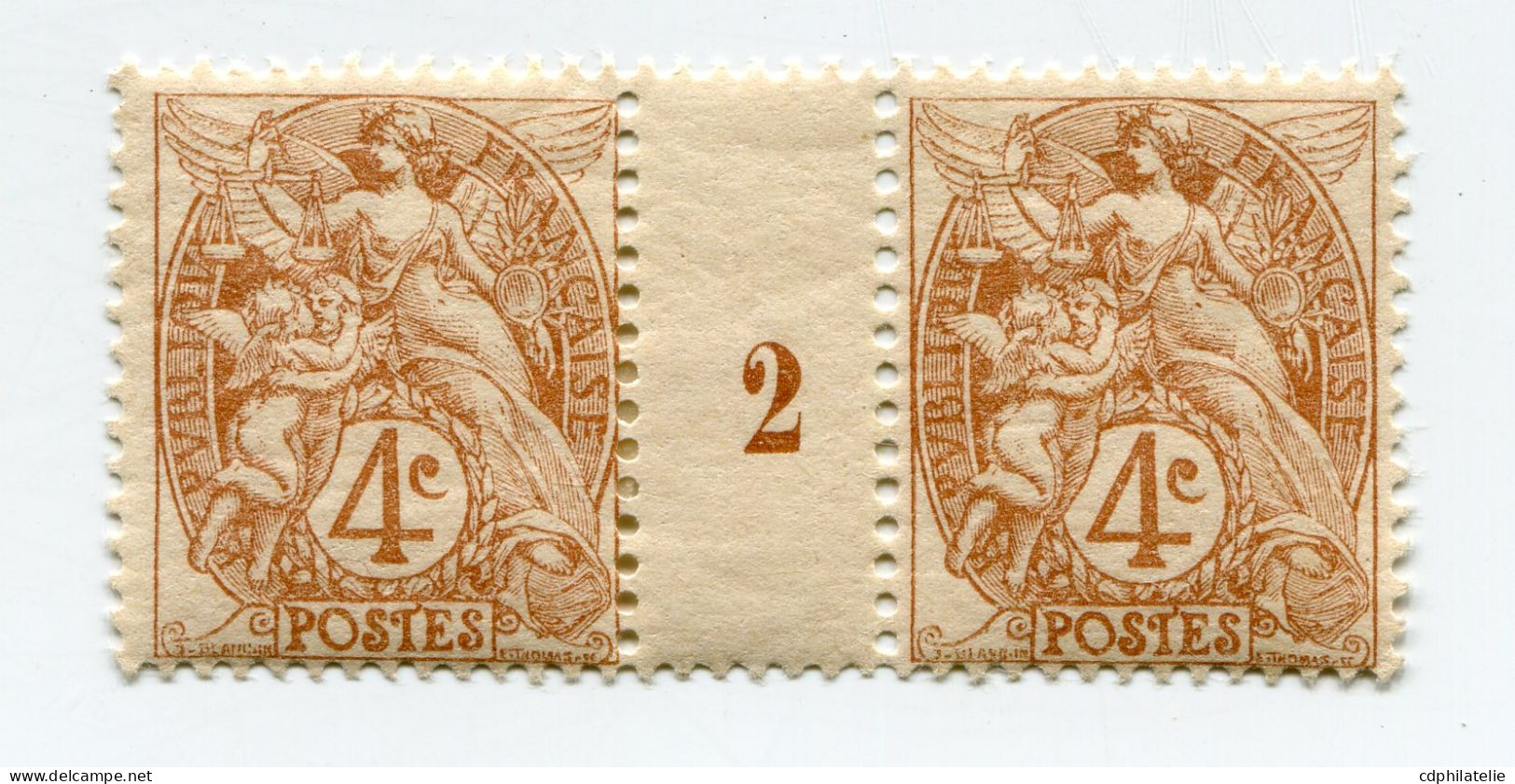 FRANCE N°110 ** TYPE BLANC EN PAIRE AVEC MILLESIME 2 ( 1902 ) - Millesimes