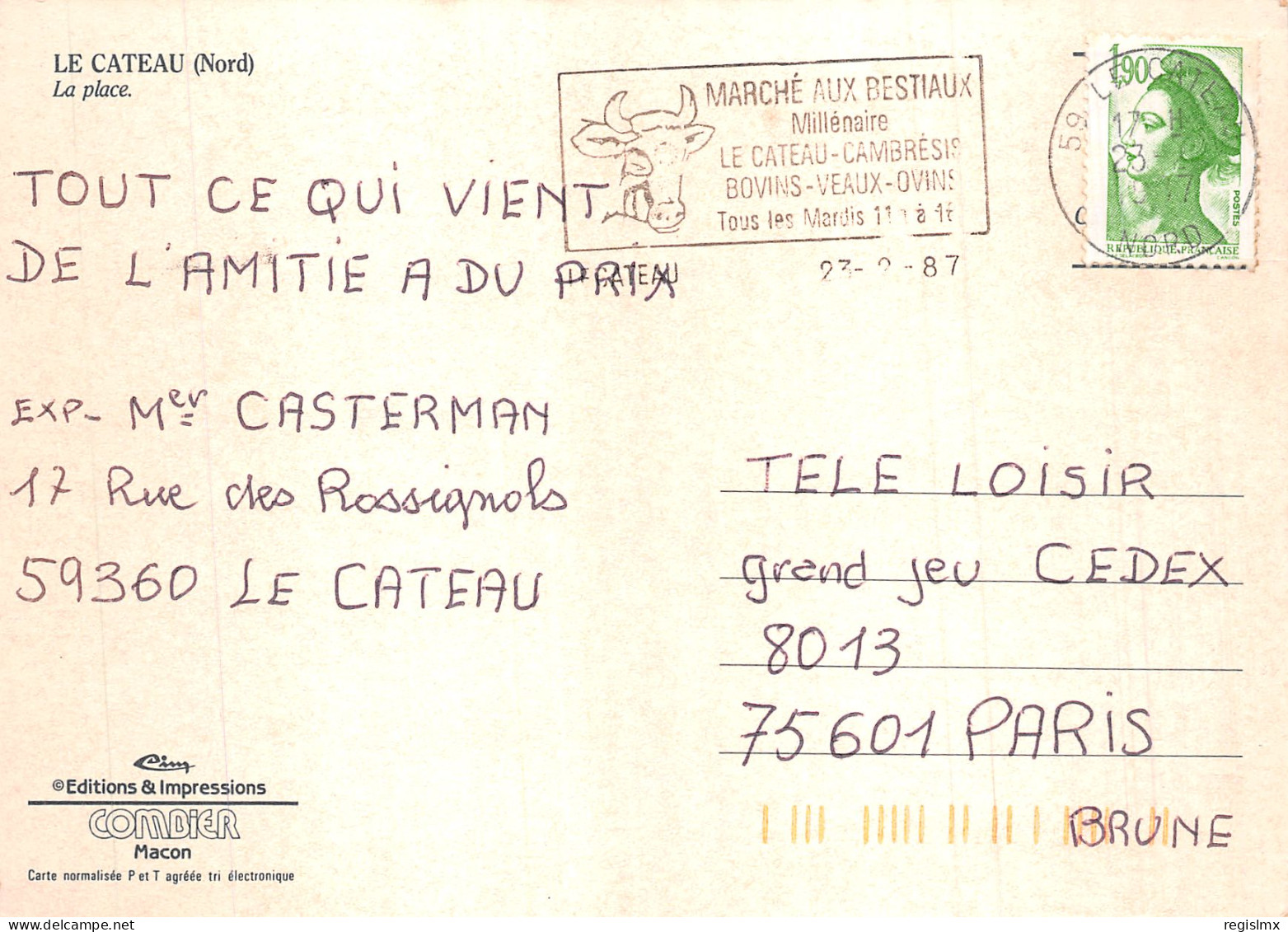 59-LE CATEAU-N°T2187-C/0181 - Le Cateau