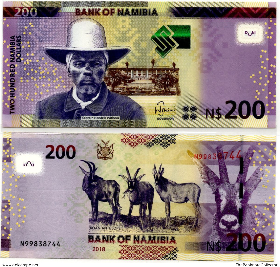 Namibia 200 Dollars 2018 P-15 UNC - Namibia