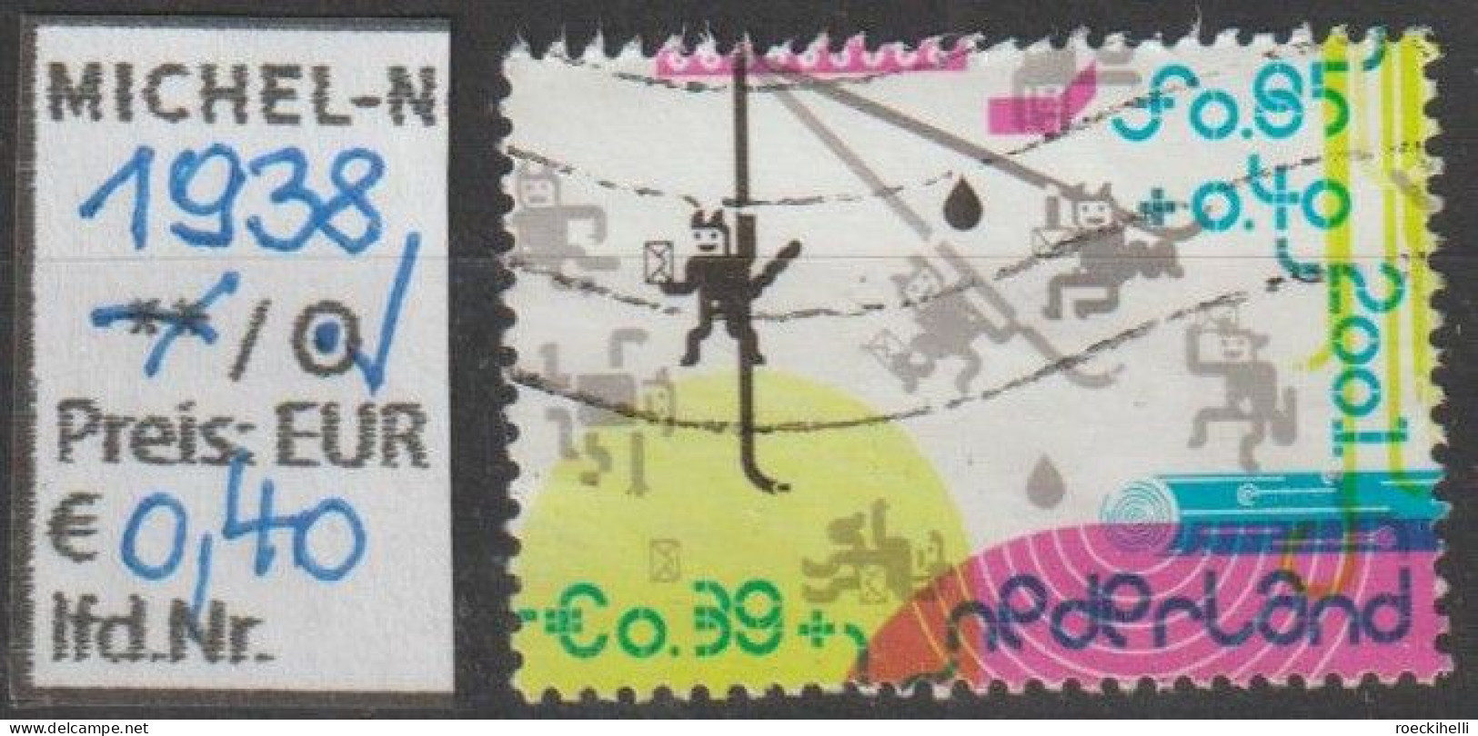 2001 - NIEDERLANDE - FM/DM A. Block "Voor Het Kind" 0,85 G + 0,40 G Mehrf. - S. Scan  (1938o Nl) - Gebraucht