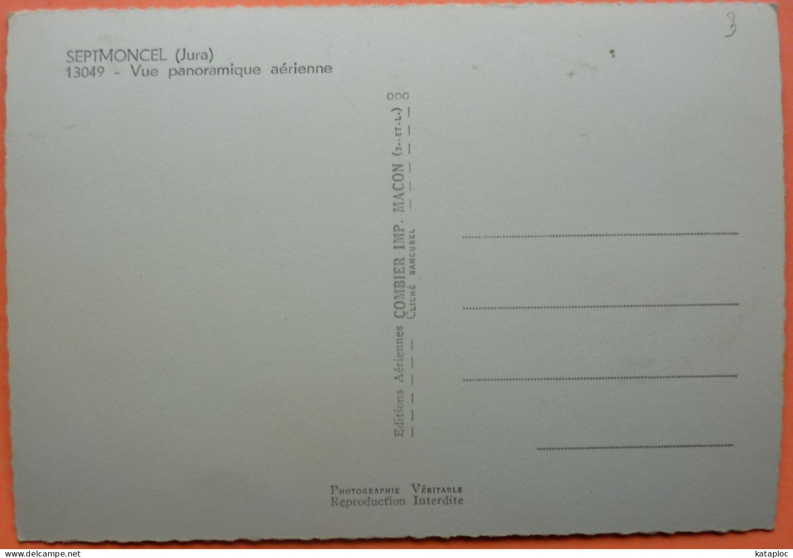 CARTE SEPTMONCEL - 39 - VUE PANORAMIQUE AERIENNE - SCAN RECTO/VERSO -11 - Septmoncel