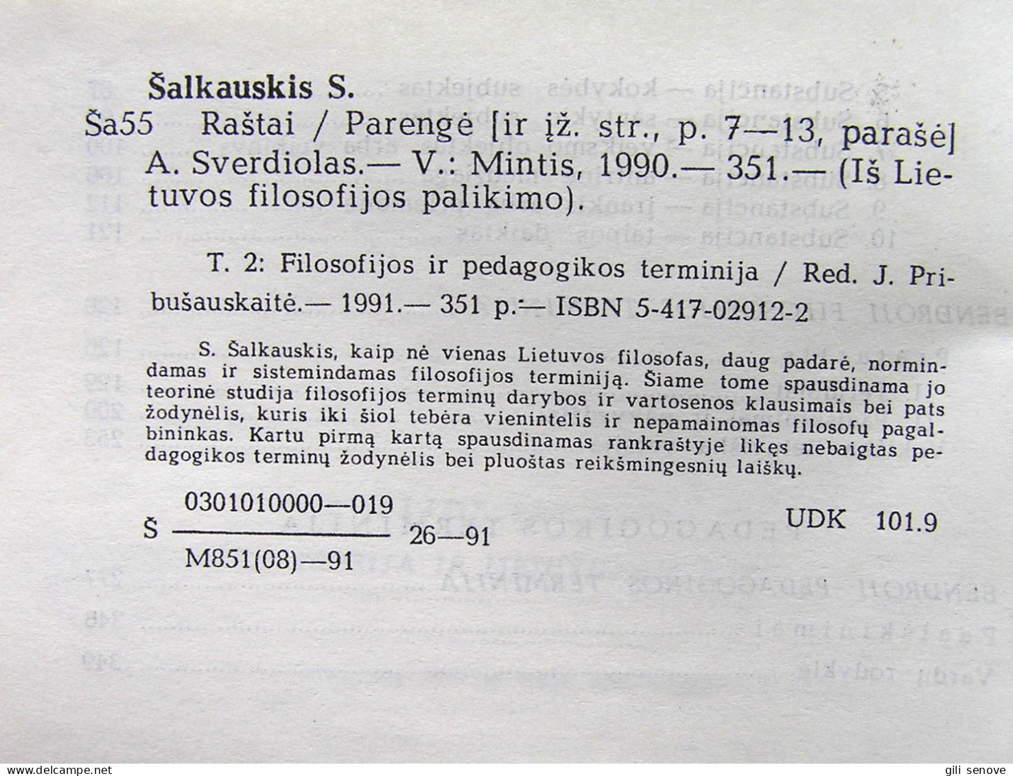 Lithuanian Book / Raštai (II Tomas) By Šalkauskis 1991 - Ontwikkeling