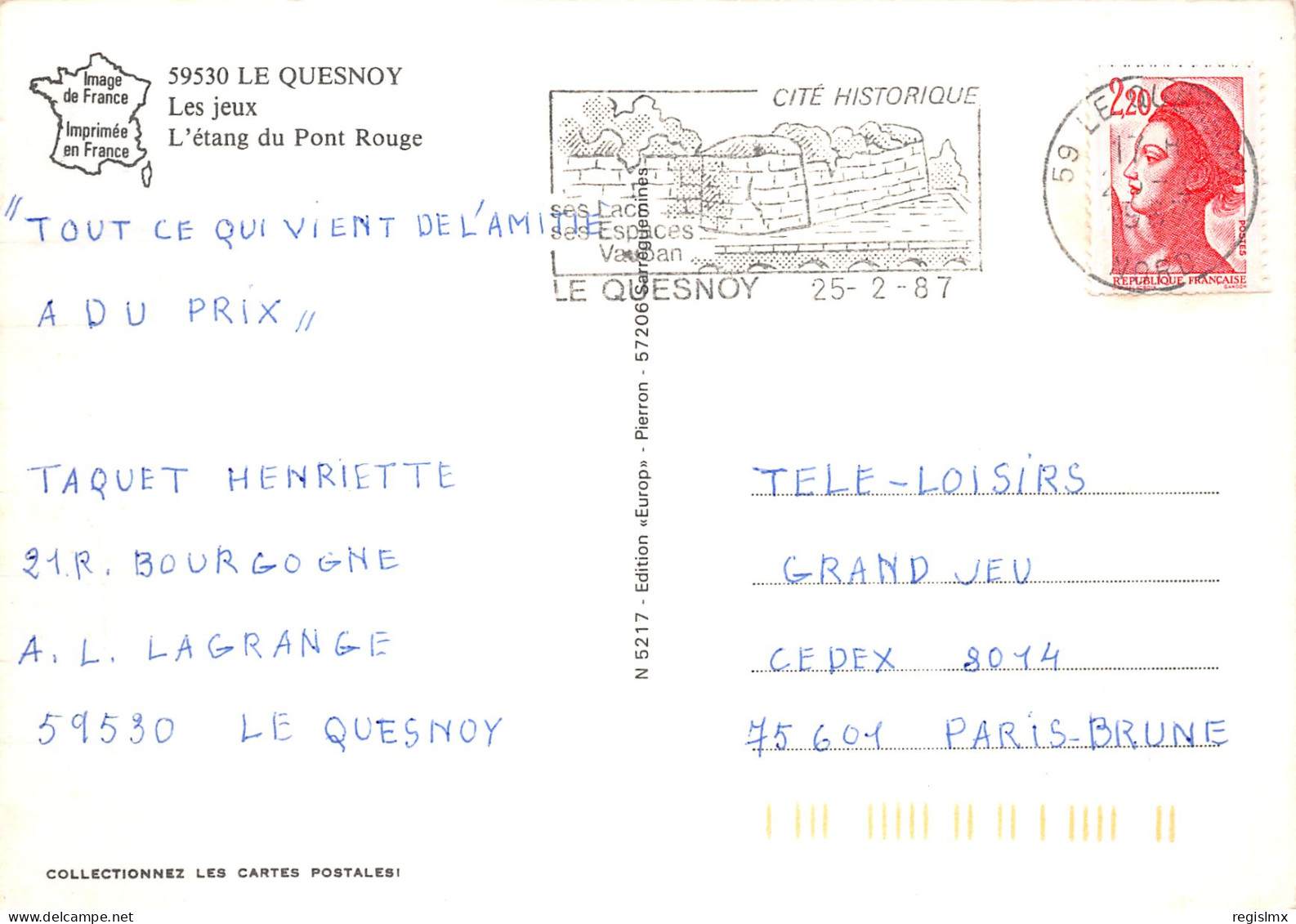 59-LE QUESNOY-N°T2189-B/0019 - Le Quesnoy
