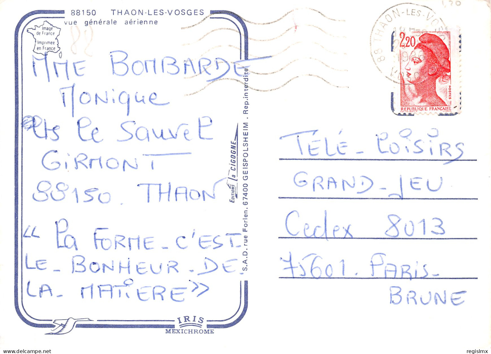 88-THAON LES VOSGES-N°T2190-B/0293 - Thaon Les Vosges