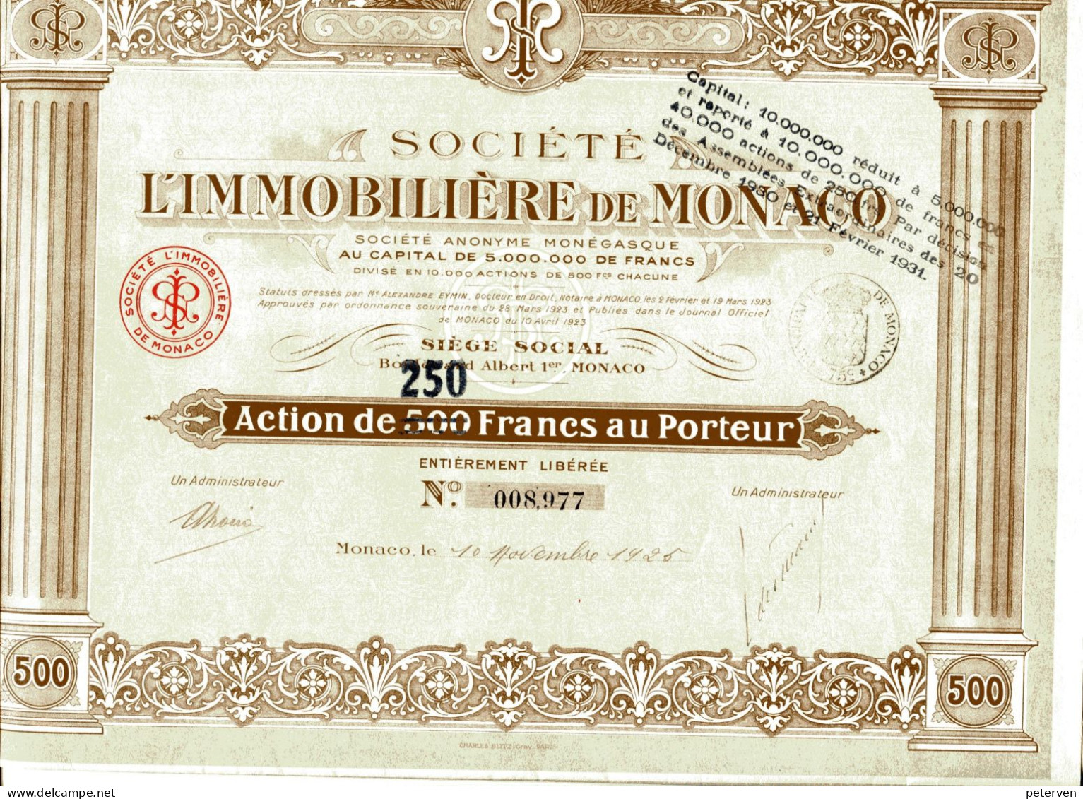 Société L'IMMOBILIÈRE De MONACO - Bank & Versicherung
