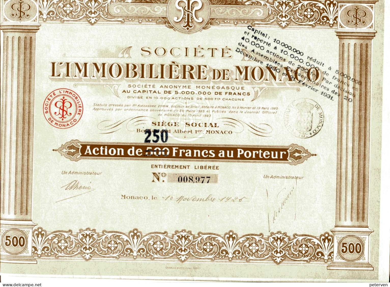 Société L'IMMOBILIÈRE De MONACO - Banque & Assurance