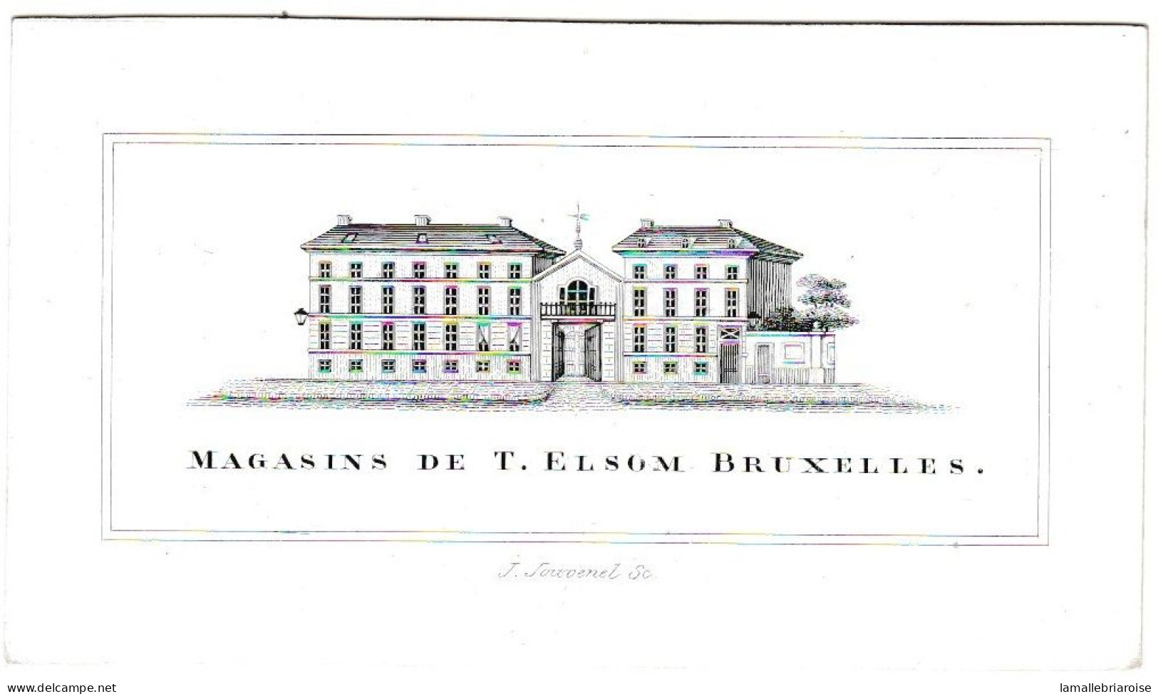 Belgique, "Carte Porcelaine" Porseleinkaart, Carte De Visite ,Magasins De T. Elsom, Bruxelles, 84x48mm - Porcelaine