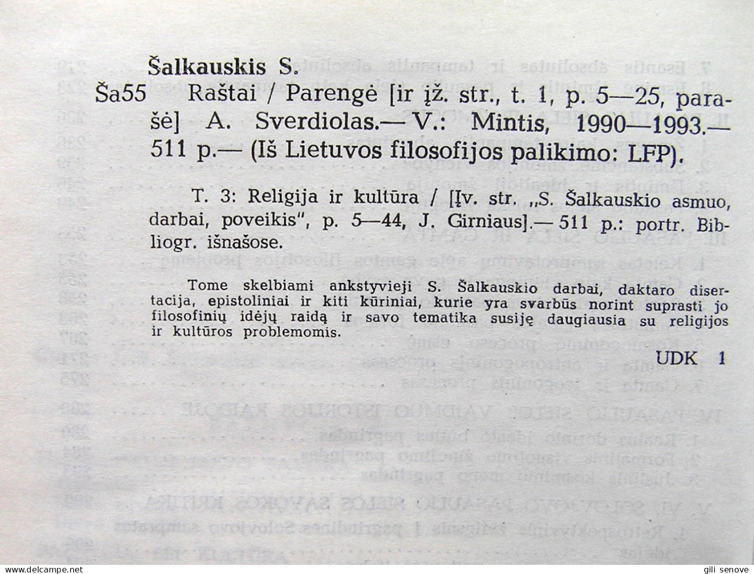 Lithuanian Book / Raštai (III Tomas) By Šalkauskis 1993 - Cultural