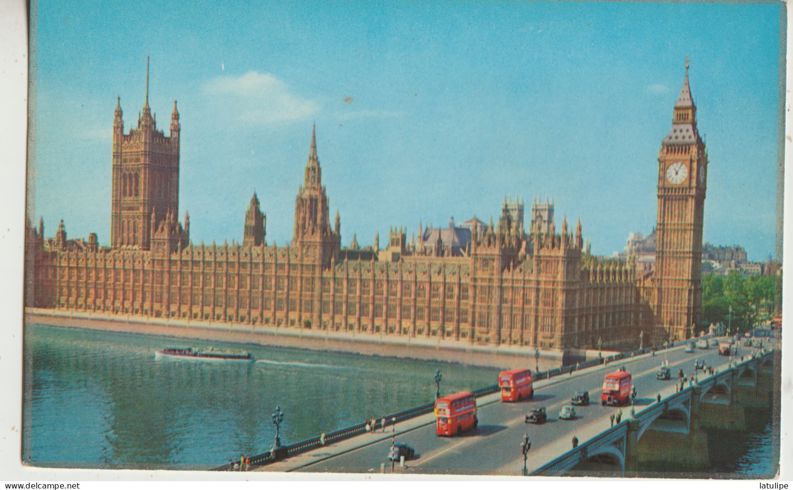 London  Palais Du Parlement  Et Le Pont De Wesminster Tres Animées Voitures Et Autocars - London Suburbs