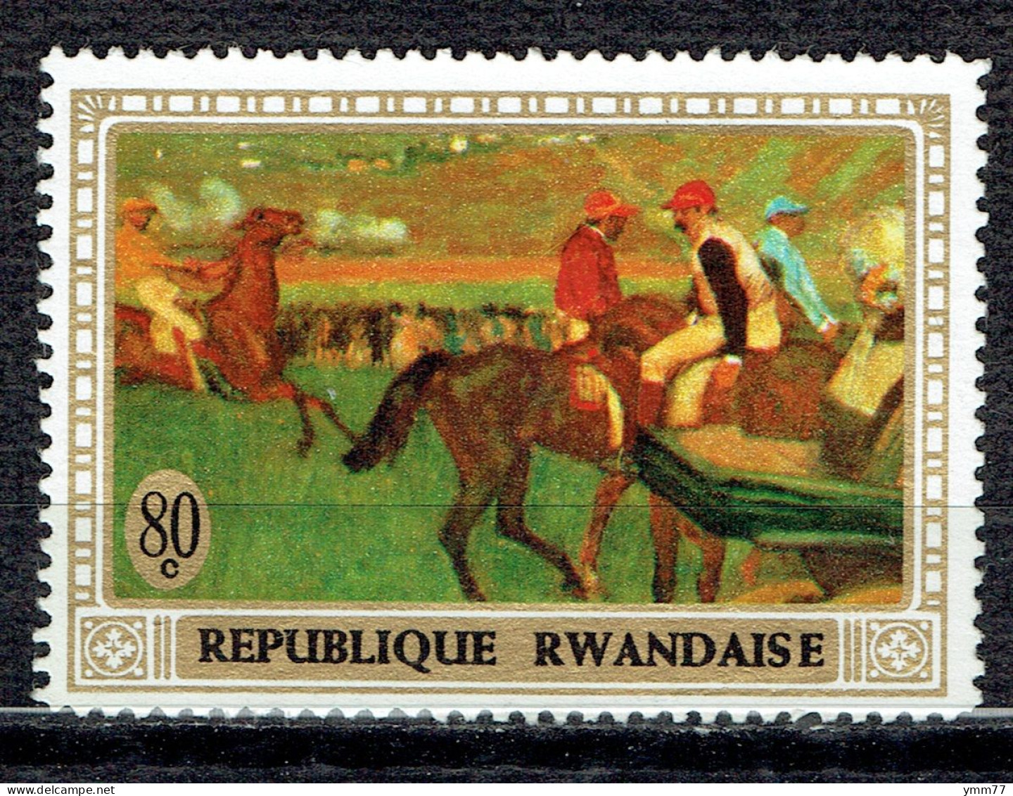 Le Cheval Sur La Peinture. Peintures Diverses : Aux Courses, Jockeys Amateurs De E. Degas - Unused Stamps