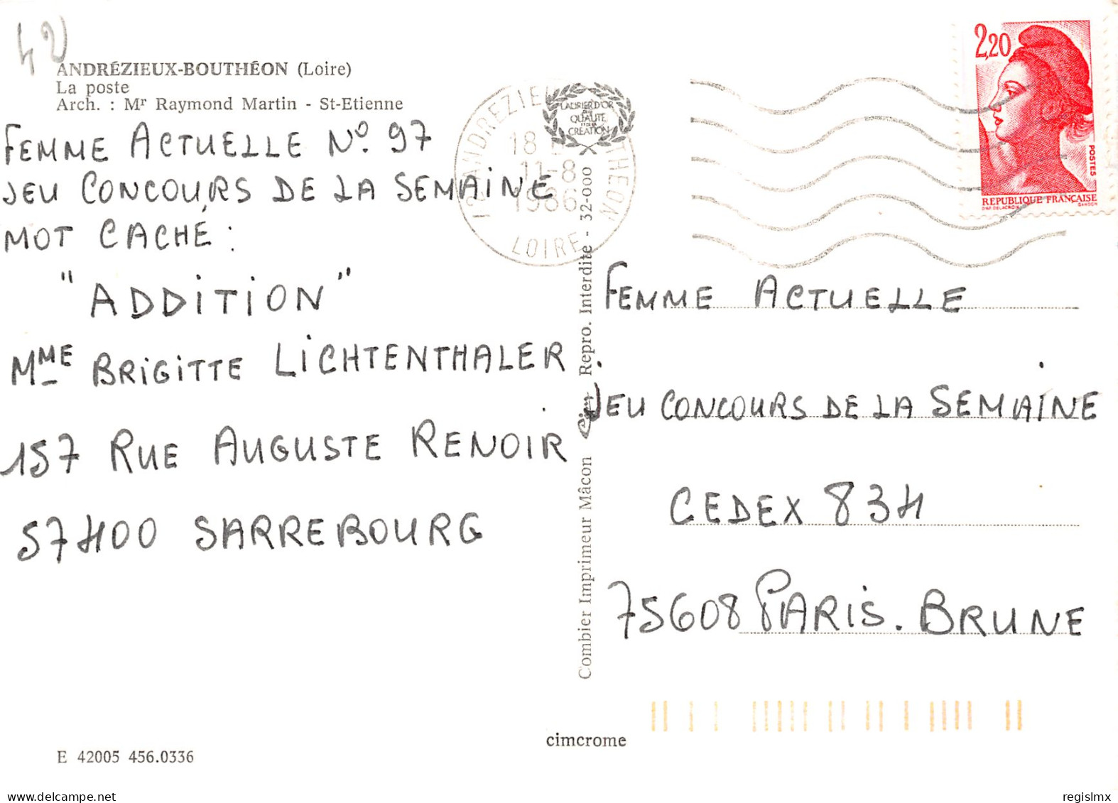 42-ANDREZIEUX BOUTHEON-N°T2195-C/0385 - Andrézieux-Bouthéon