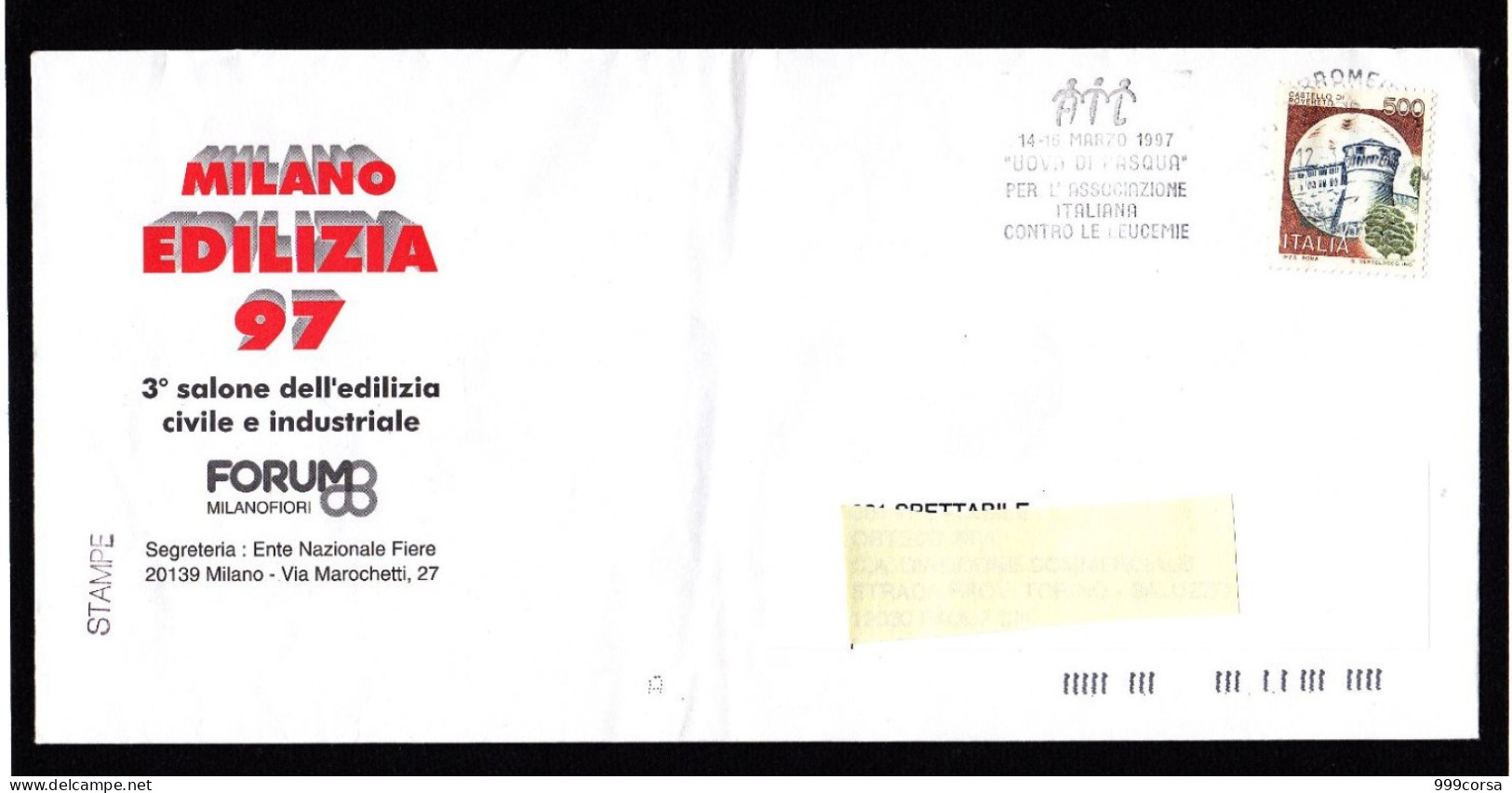 St.Post.1997, Targhetta AIL, 14-16 Marzo 1997, Uova Di Pasqua Per L'Assoc. Ital. Contro Le Leucemie, Salute,Malattie (Re - Maladies