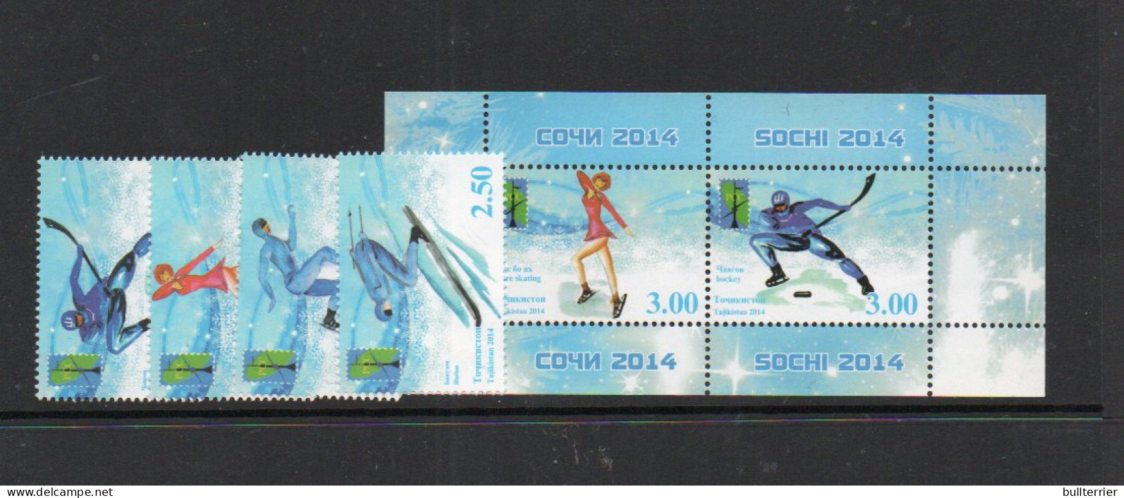 OLYMPICS -  TAJIKISTAN - 2014 SOCHI OLYMPICS SET OF 4 + SOUVENIR SHEET  MINT NEVER HINGED ,SG CAT £42 - Winter 2014: Sotschi