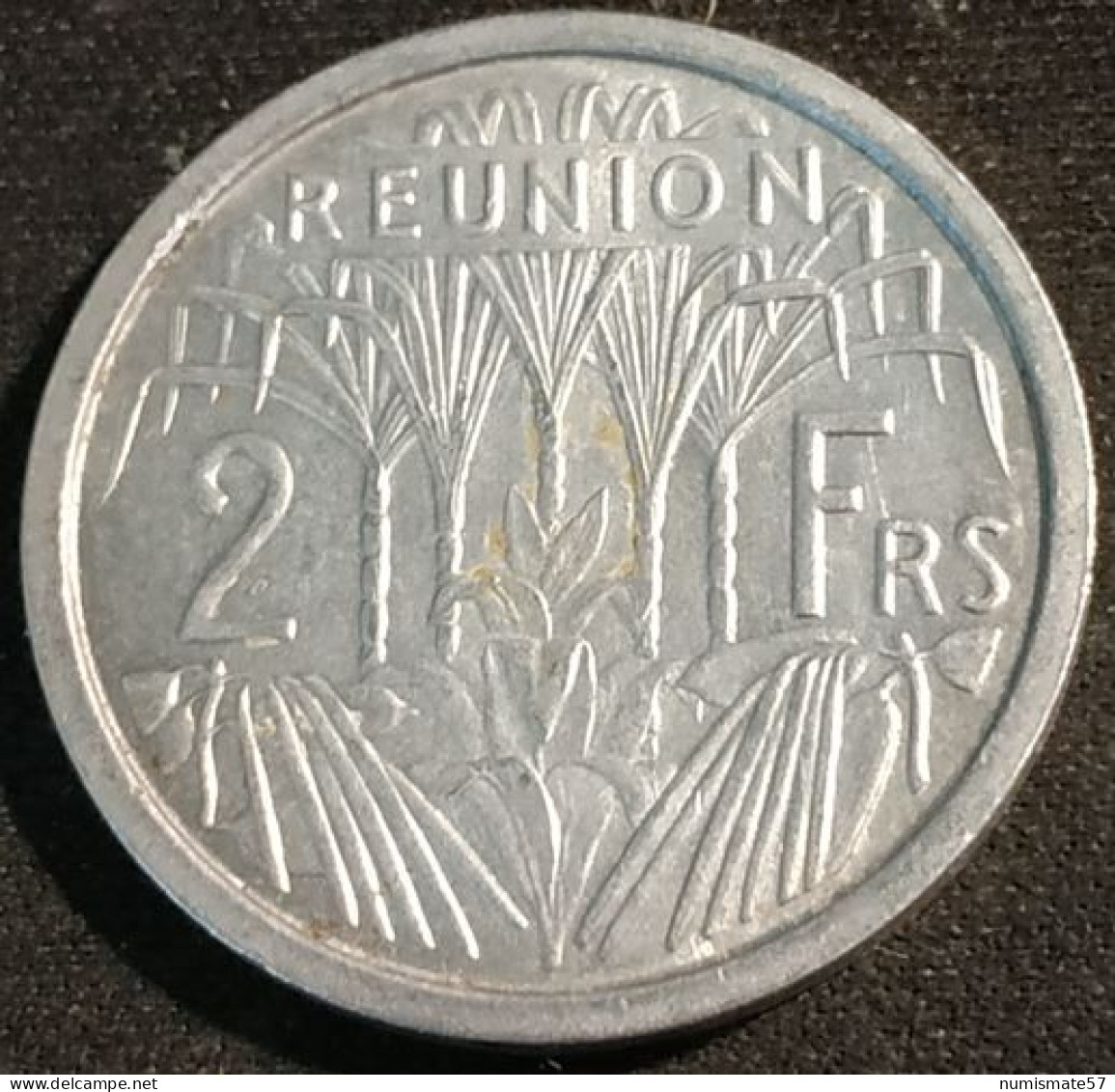 RARE - LA REUNION - 2 FRANCS 1969 - KM 8 - Réunion